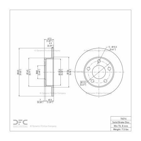 Dynamic Friction Co Disc Brake Rotor - Dynamic Friction Company 600-74014 600-74014
